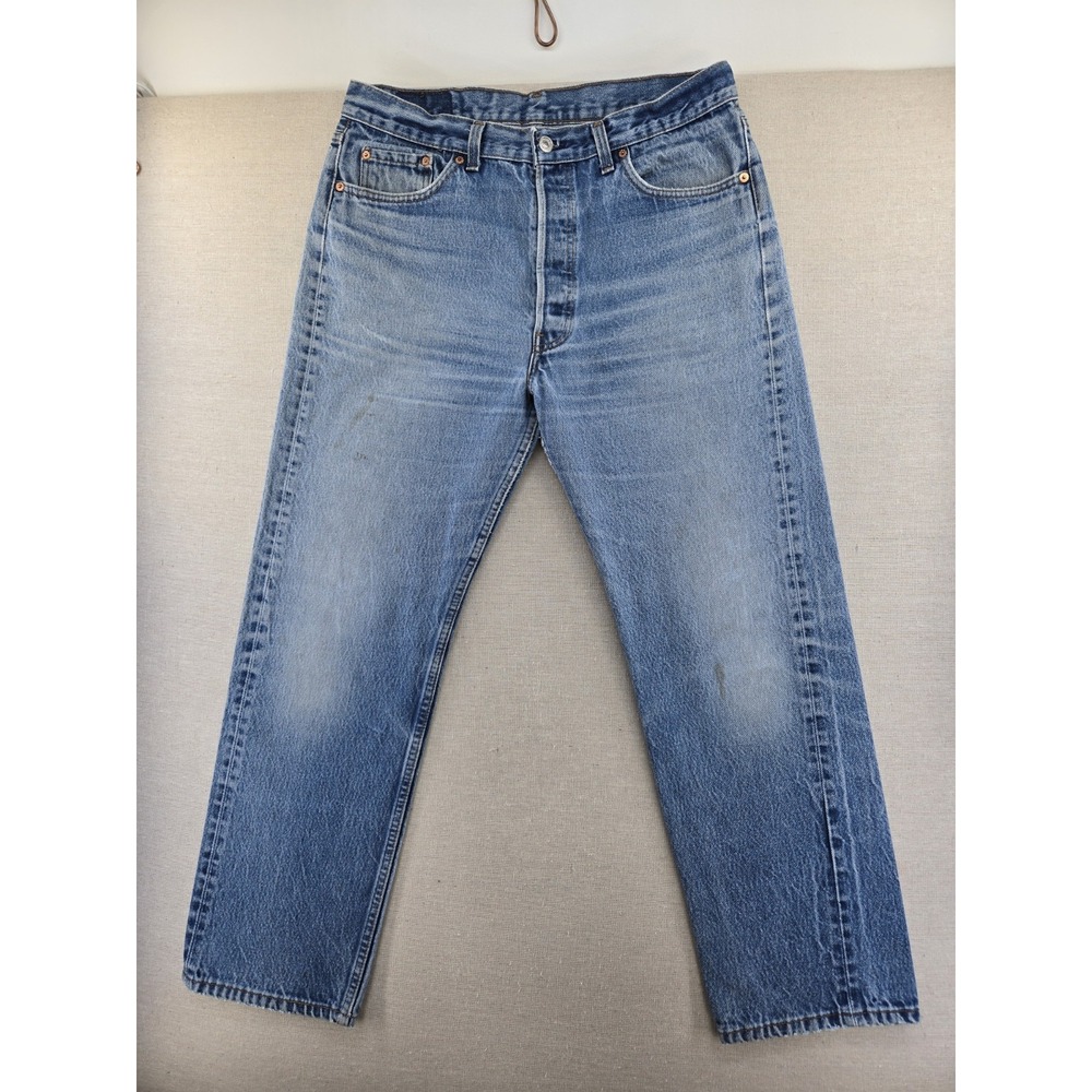 VTG 90s Levi's 501 Made USA Men's Jeans 36x32 (Fits 33x29") Blue Fade Distressed